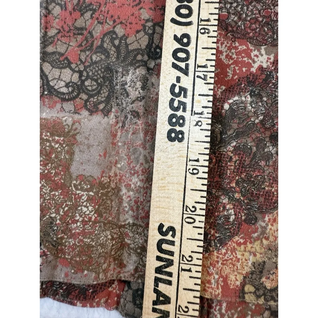 Christopher & Banks Jacket Red Floral Lace Stretch Women's Medium Coat Western - Image 10