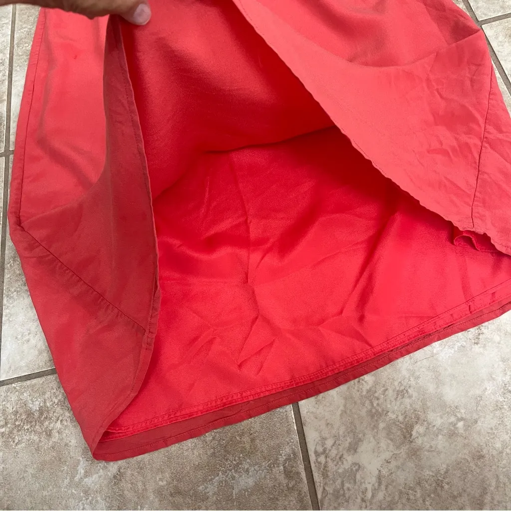 J Crew Coral Peach  Silk Chiffon Maxi Gown in Coral, Women's Size‎ 2 Petite - Image 8