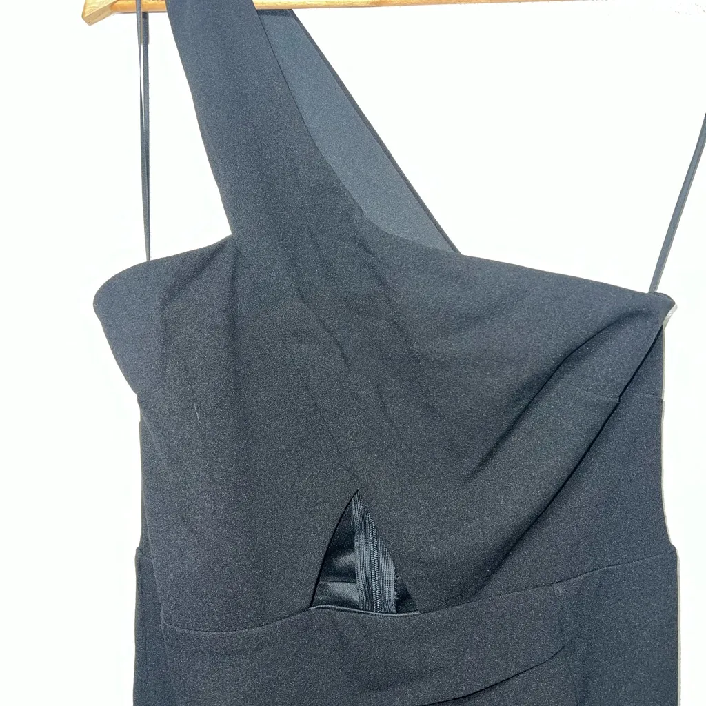 New with Tags Olía Black Midi Asymmetrical One Strap Slit Dress Women‎ Size L Size L - Image 3