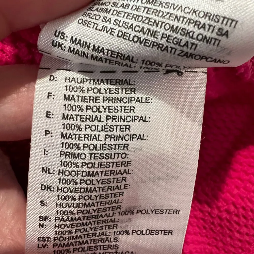 adidas Athletics Pullover Hoodie Climawarm Sweatshirt Sz XL Pink Boxy Short - Image 13