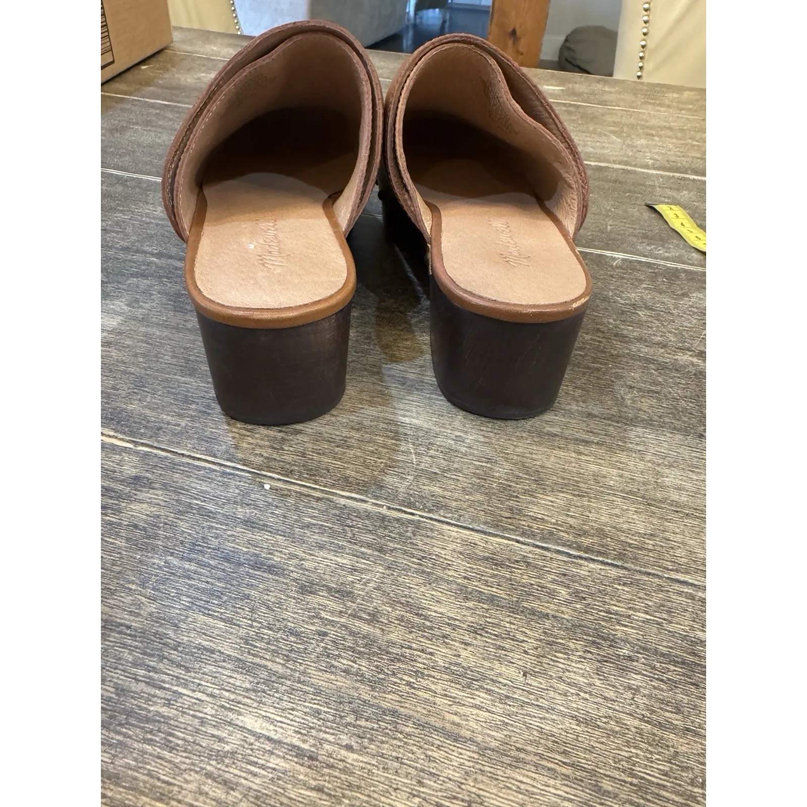 MADEWELL Women's $168 Cecily Clog in Oiled Leather English Saddle Size 7 Brown - Image 5