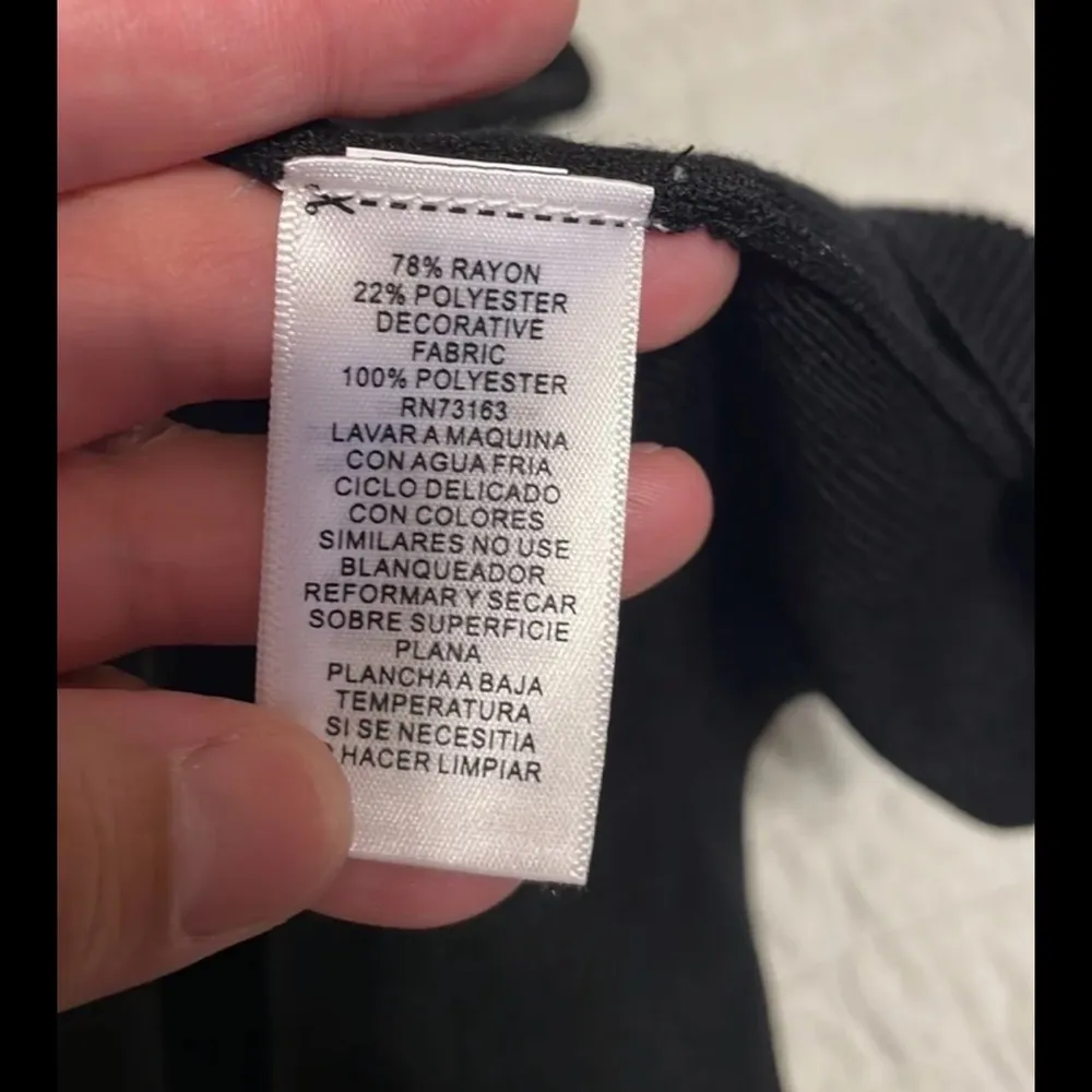 black blouse: sheer on the top neck area size large; new with tags - Image 5