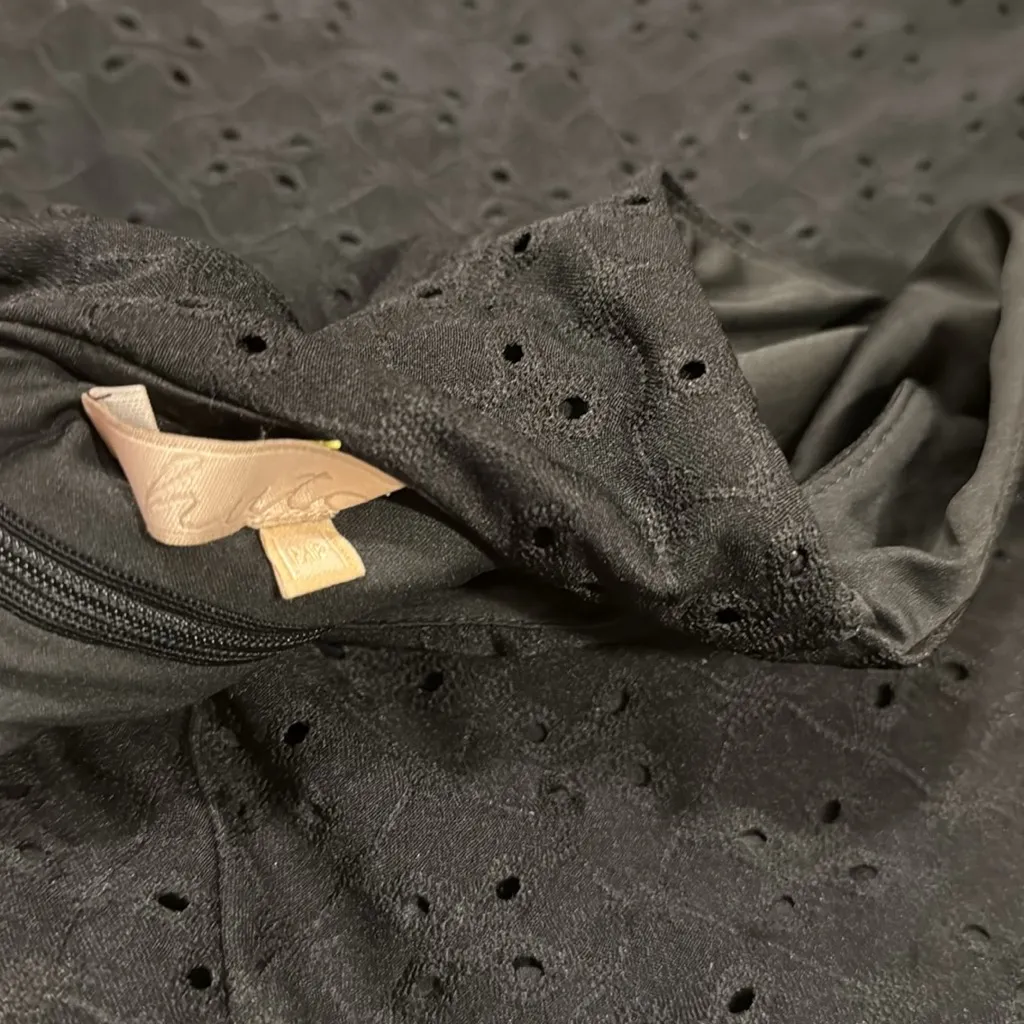 Hutch Anthropologie Algarve Eyelet Midi Dress Black Cut Out tie medium petite - Image 2