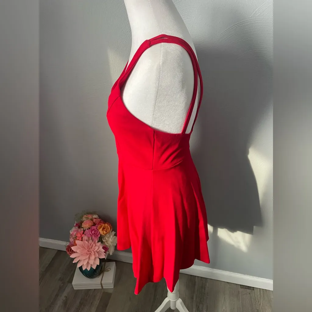 Lulus Red Sleeveless Fit & Flare Mini Dress – Perfect for Cocktail or Date Night - Image 3