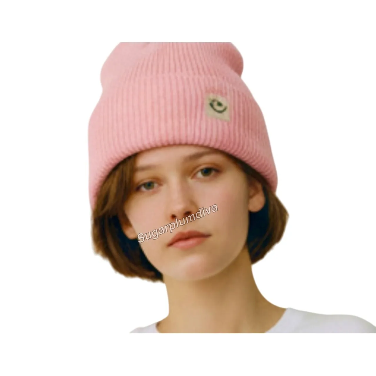 Unisex Winter Cozy‎ Warm Pink Beanie Hat Knit Machine Washable Acrylic Outdoor - Image 3