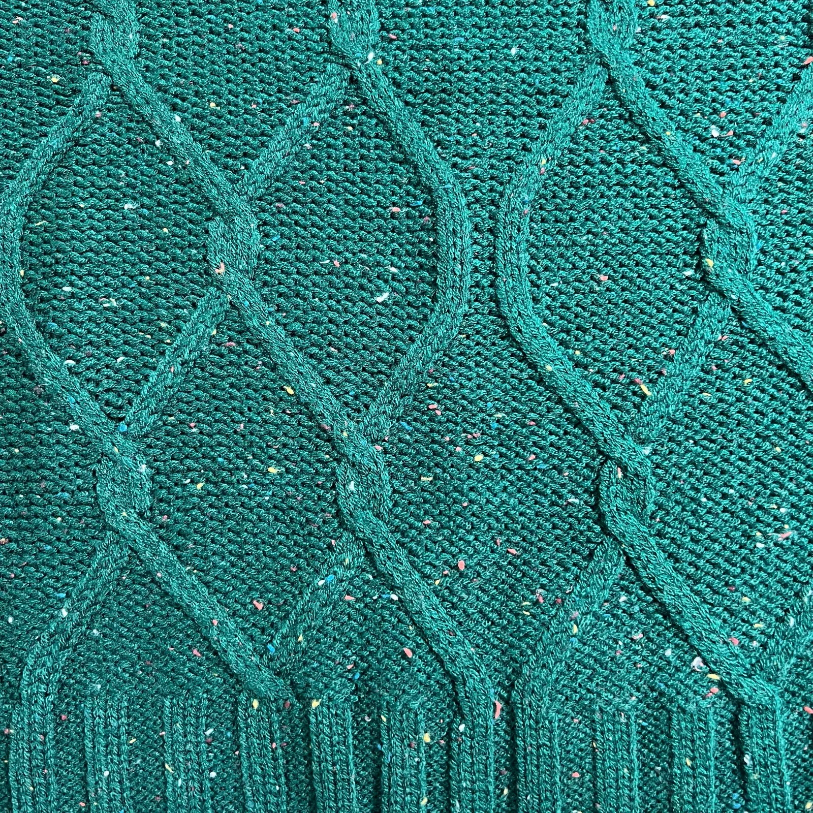 Ultra Flirt Womens Sweater Cable Knit Pullover Long Sleeves Cropped Green Small - Image 4