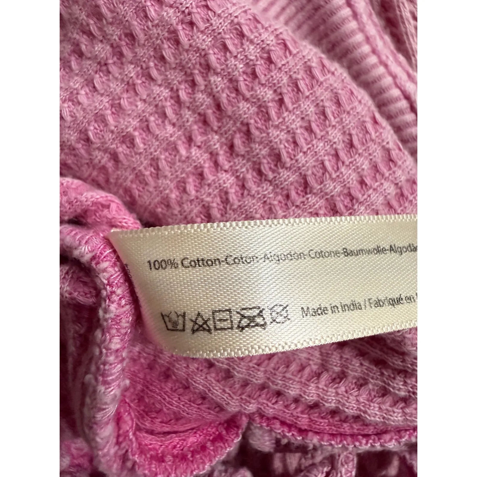 FP One Pink Waffle Knit Long Sleeve Top with Side Ties Size S - Image 8