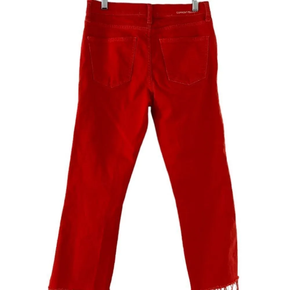 Anthropologie The Kick Straight Leg Raw Hem Cropped Jeans 27 - Image 3