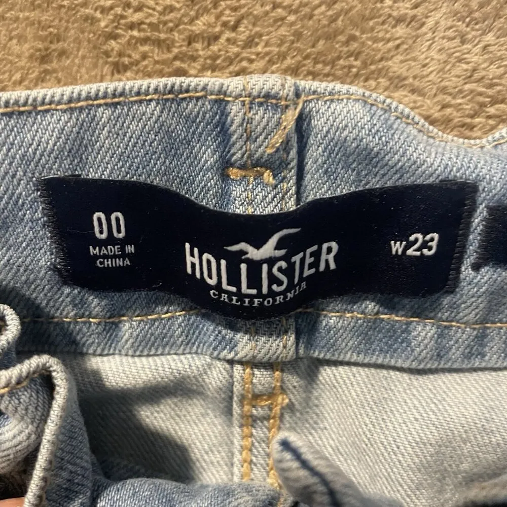 Hollister Skirt Juniors Size 00 W23 Paper Bag Blue Denim Ultra High-Rise Mini - Image 2