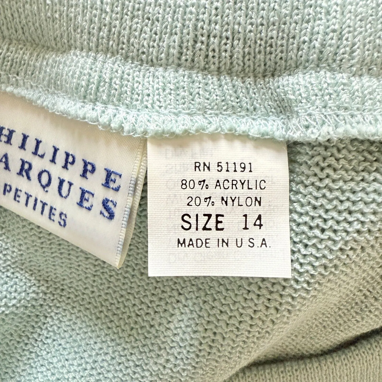 NWT Philippe Marques Petites Aqua Knit Cardigan Skirt Set Rhinestone Midi 12/14P Blue Size undefined - Image 8