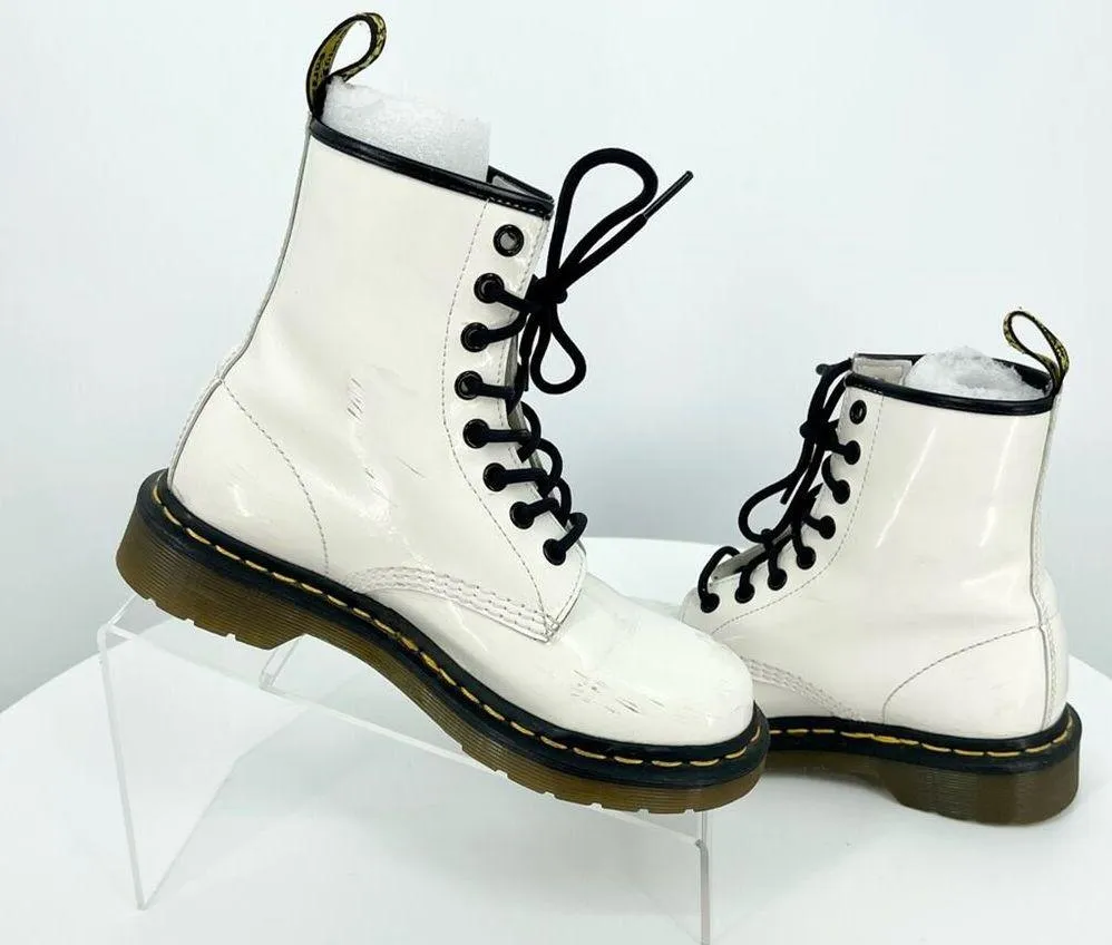 Dr. Martens 1460 White Women's Patent Leather Laced Boots Size US 5 - Image 6