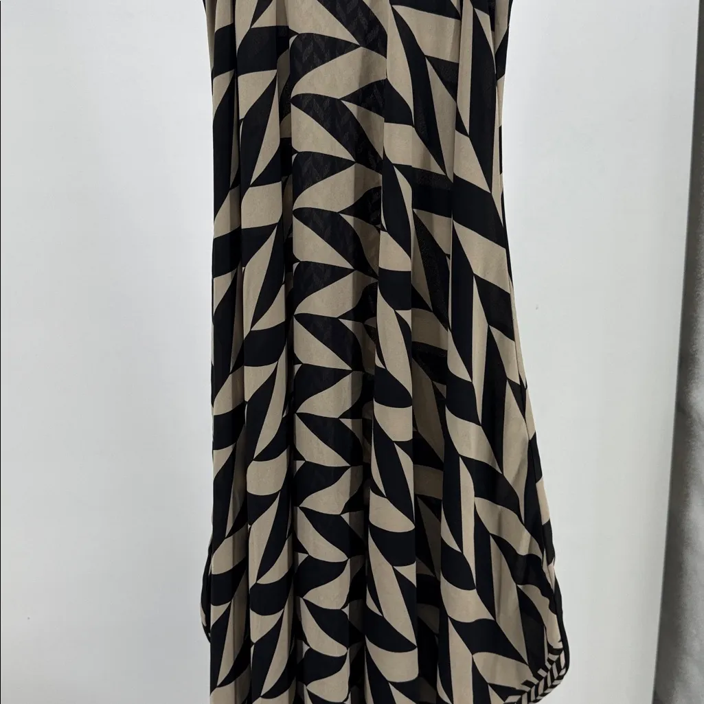 Monaco oversized Chevron Jumpsuit asymmetrical M coverup lightweight S neutral Black - Image 8