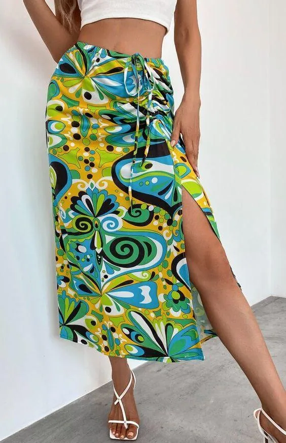 DRAPED PRINTED SKIRT - Image 3