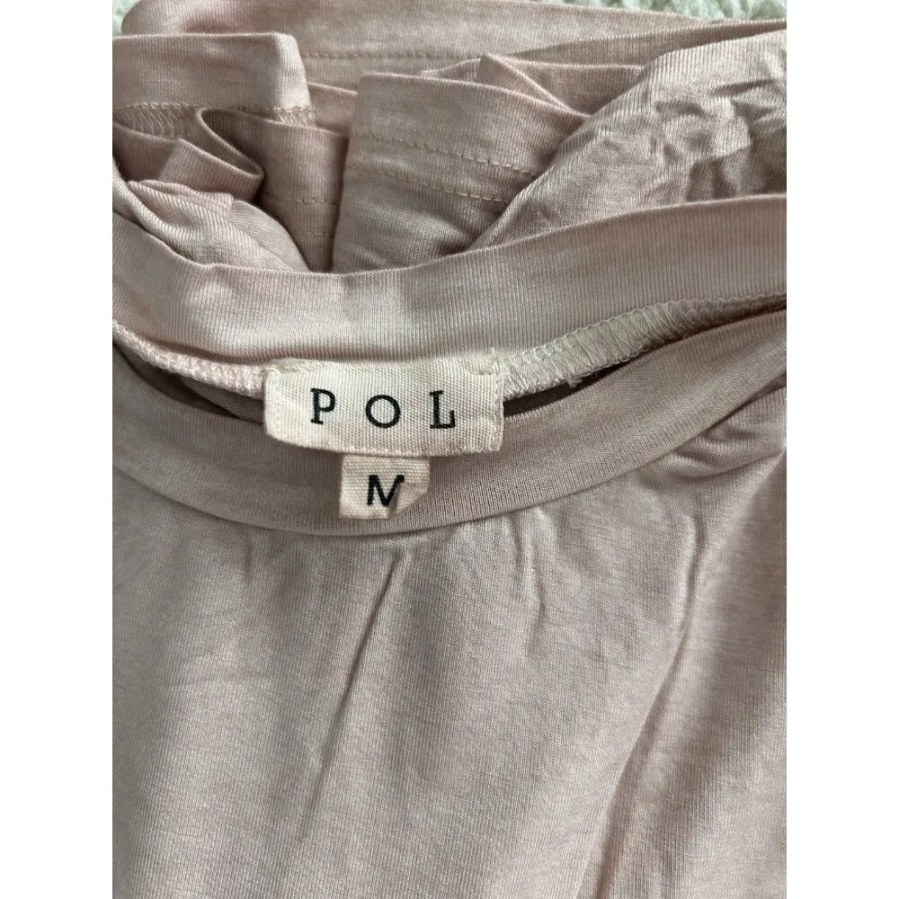 POL Crewneck Short Sleeve Rayon/Spandex T-Shirt Pink Size M - Image 4