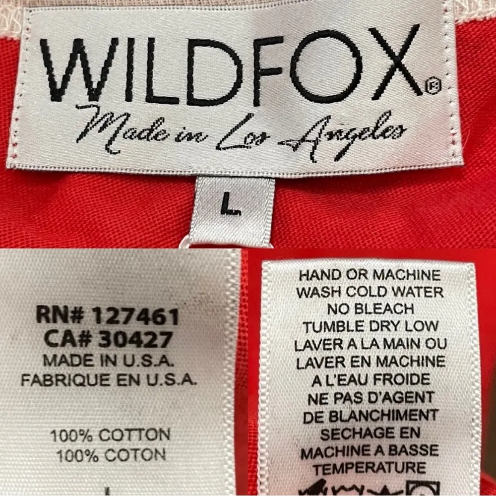 NWT WILDFOX  Womens T Shirt Tee Red Cook Out Johnny Ringer Tee Size Large - Image 9