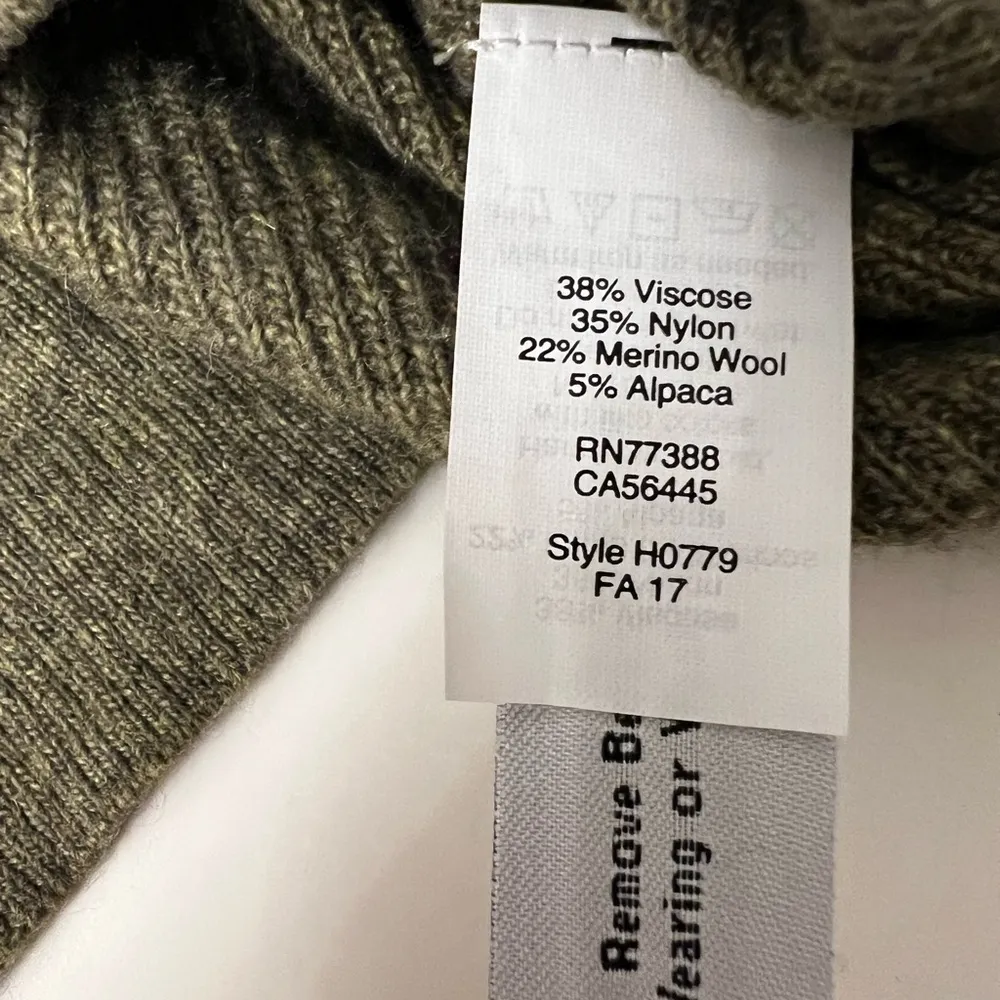 Madewell Just Right Pullover Sweater green Merino Wool Alpaca crew neck Waffle S - Image 6