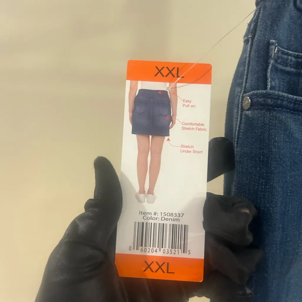 S.C. & Co Stretch Denim Skirt With Shorts Women’s XXL Blue NWT - Image 5