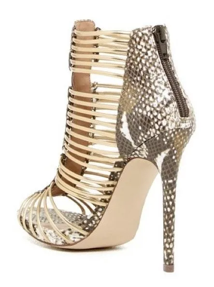 Margo Heel Gladiator Snake Sandals - Image 5