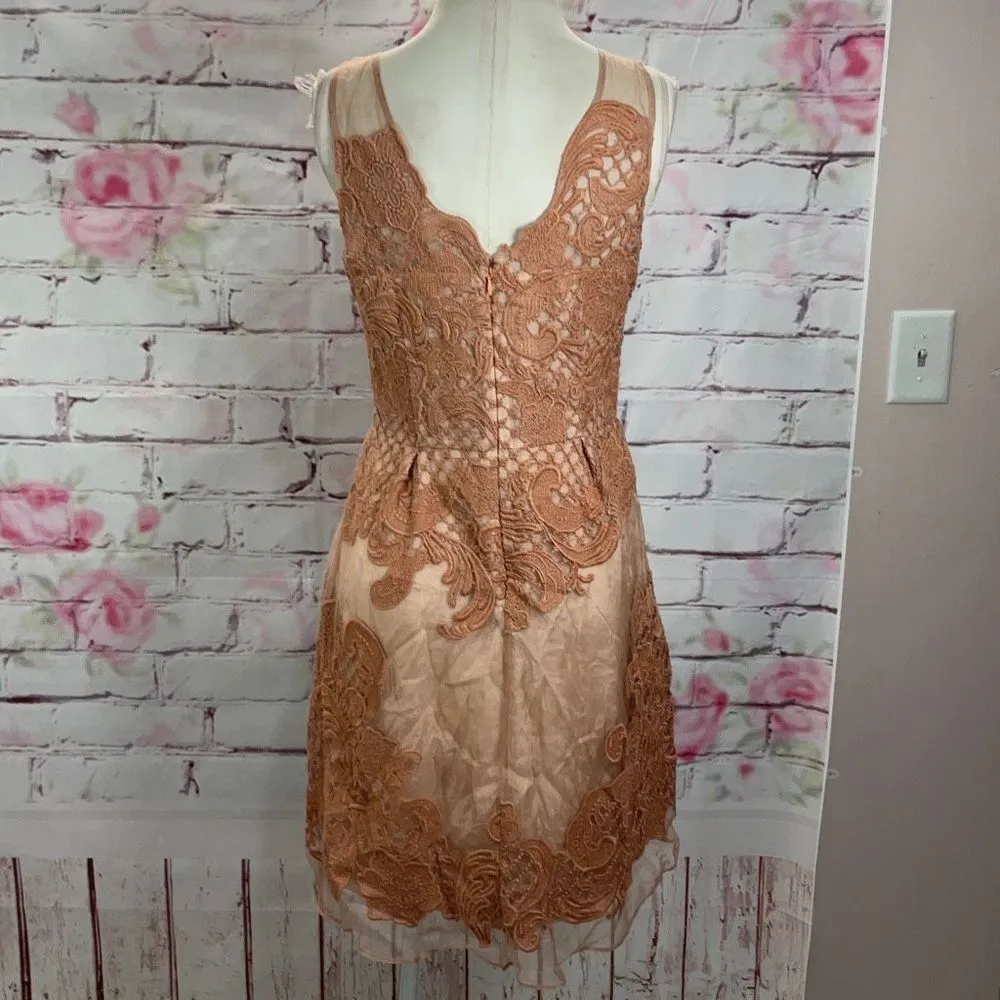 Yohana  Baraschi Women's Celestine Rose Quartz Silk Organza Dress Brown/Tan 8 - Image 7