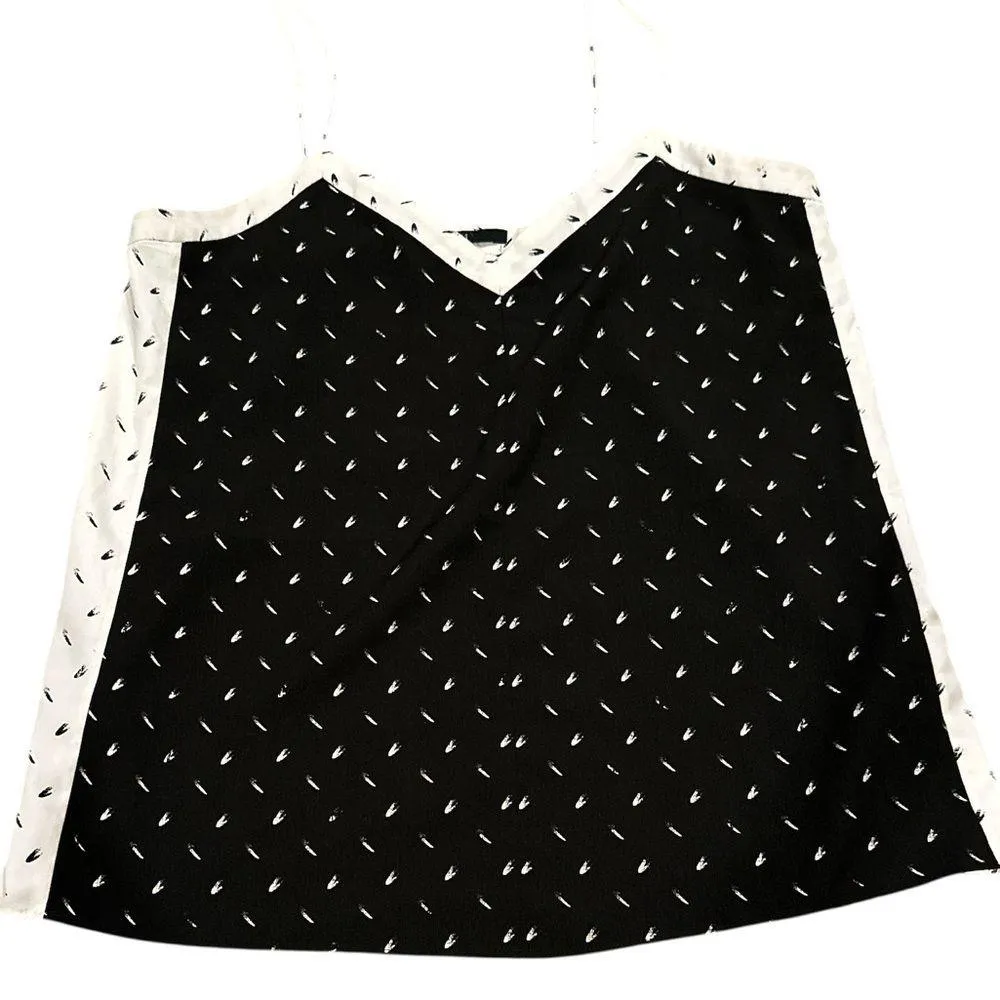 ANTHRO TIBI BLACK WHITE PRINT CAMI SPAGHETTI STRAP TOP 4 - Image 2
