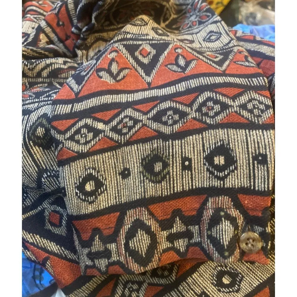 Drapers Damons Women's Button Up Shirt Size Petite Small Brown Mandarin Collar - Image 6