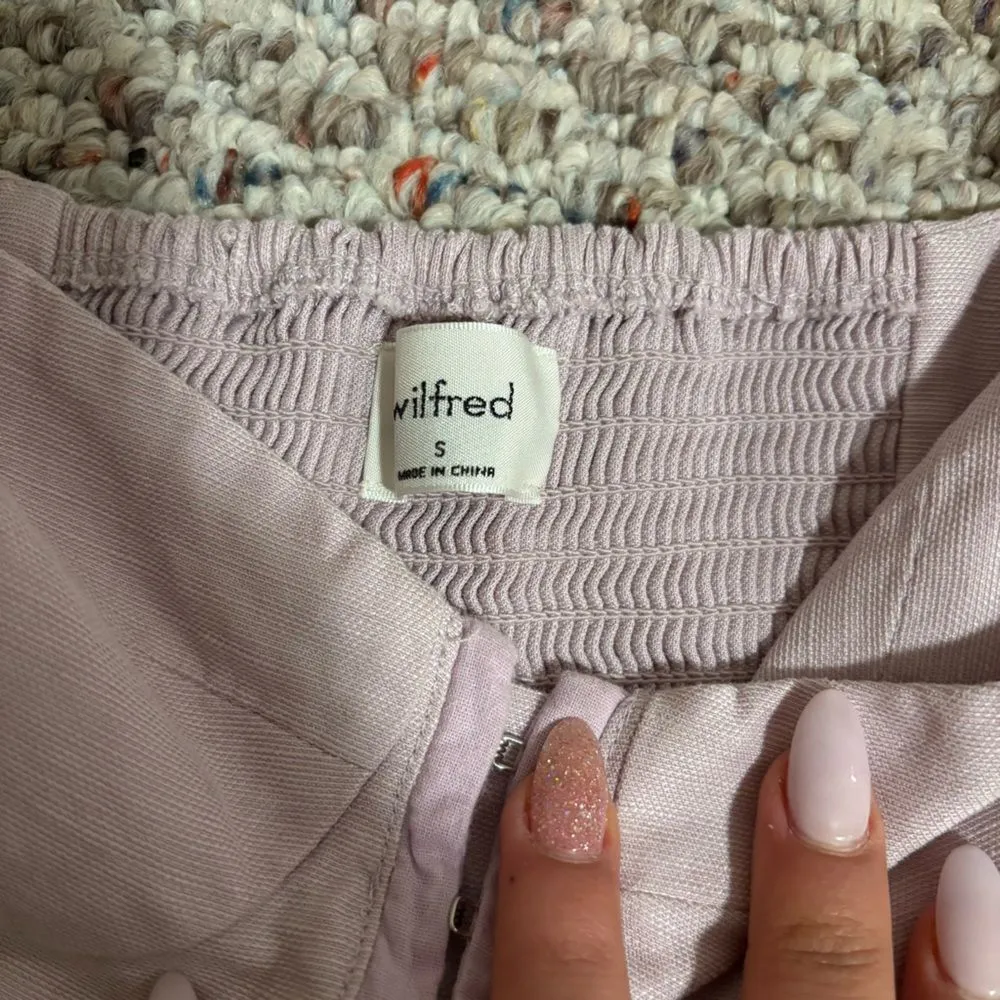 Aritzia Wilfred Muse Linen Corset Blouse Lilac Purple- Size Small - Image 10