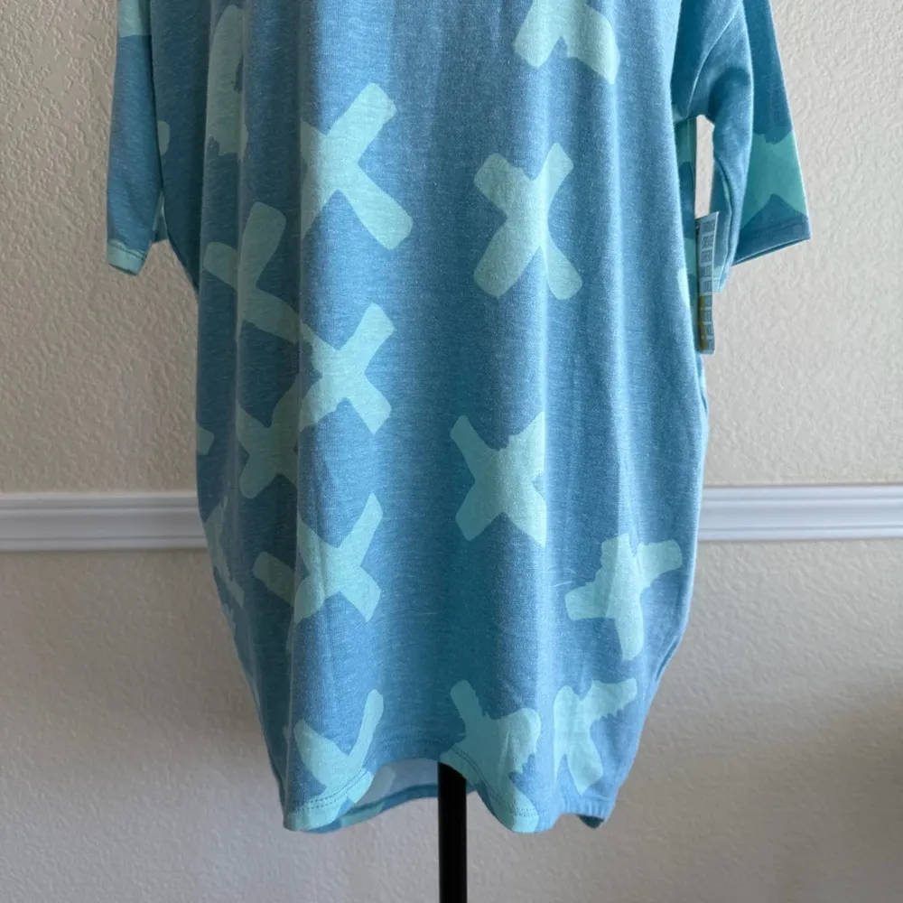 Blue Oversized Irma Tee XXS LuLaRoe Simply Comfortable Boxy Fit Top NWT Tunic - Image 6