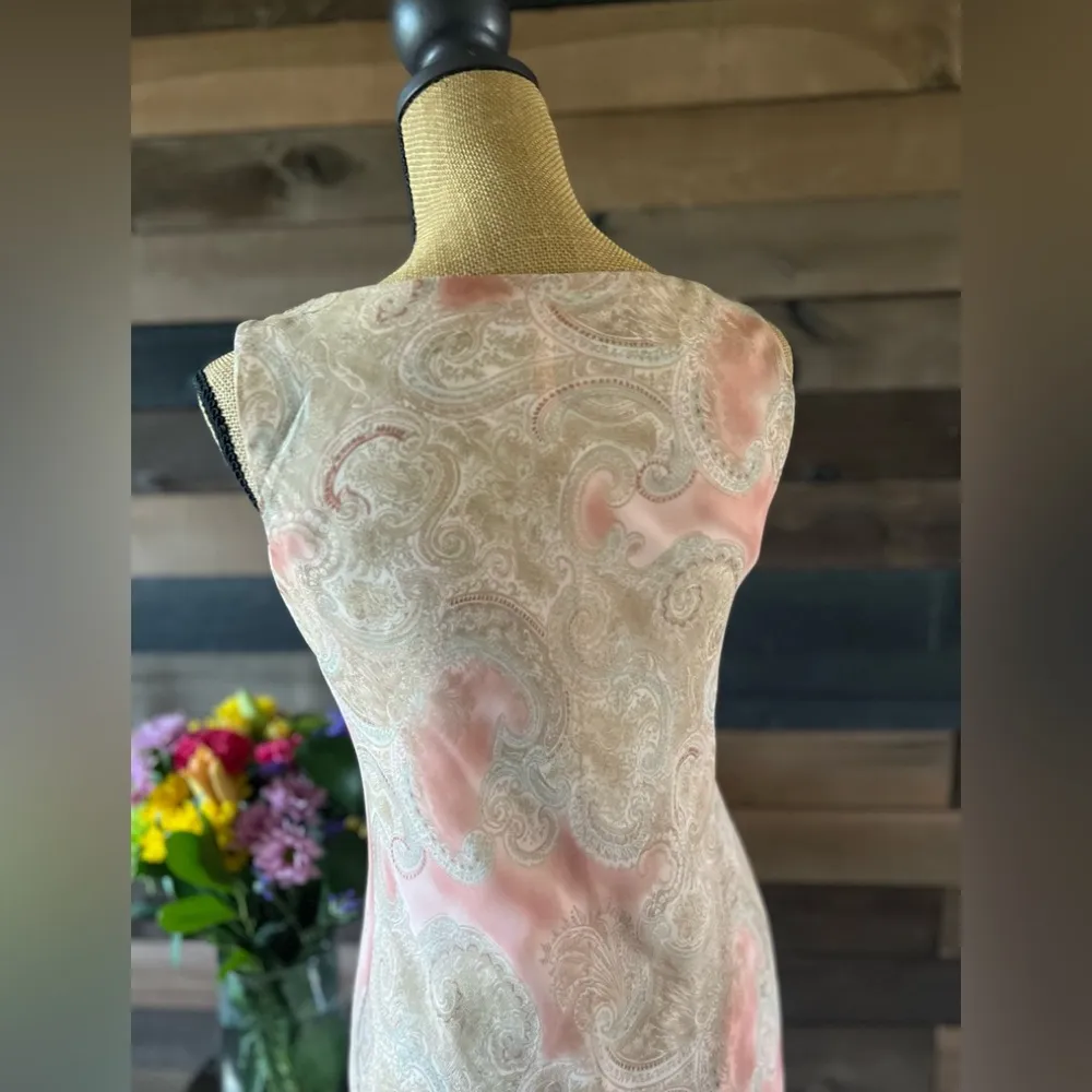 Alyn Paige 90s Vintage  Pink Asymmetrical Retro Dress Made in USA - Image 8