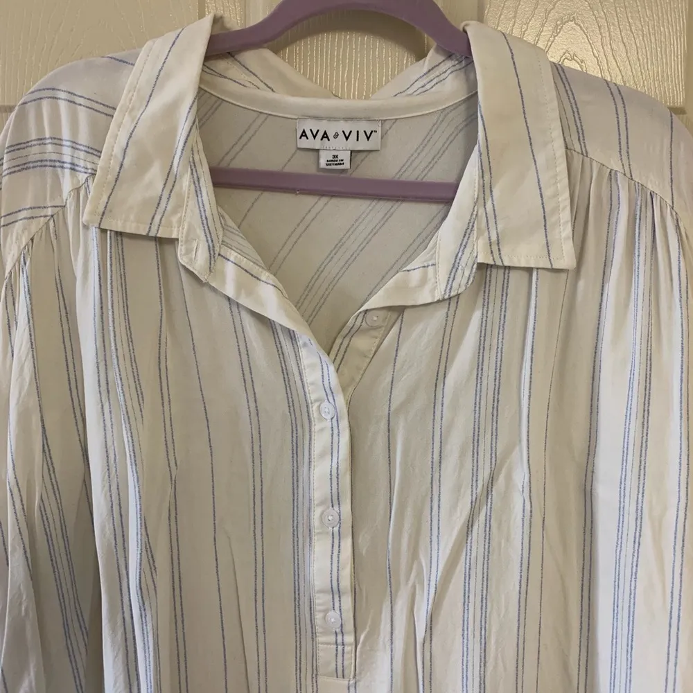 Ava & Viv button stripe tunic size 3X - Image 2