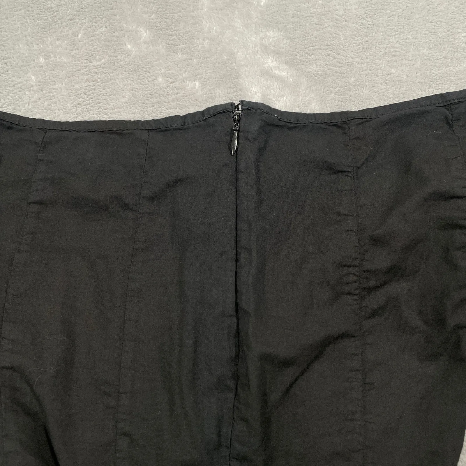 Jarbo Pants 34 US 4 Black Bell Bottom Flared Luxury Statement Boho Pima Cotton - Image 5