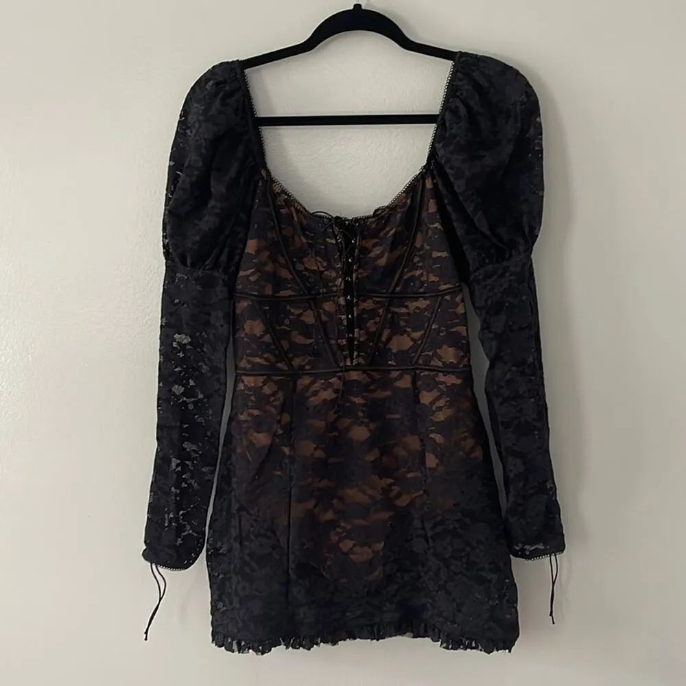 For Love and Lemons Black Violetta Lace Dress Black Size M - Image 3
