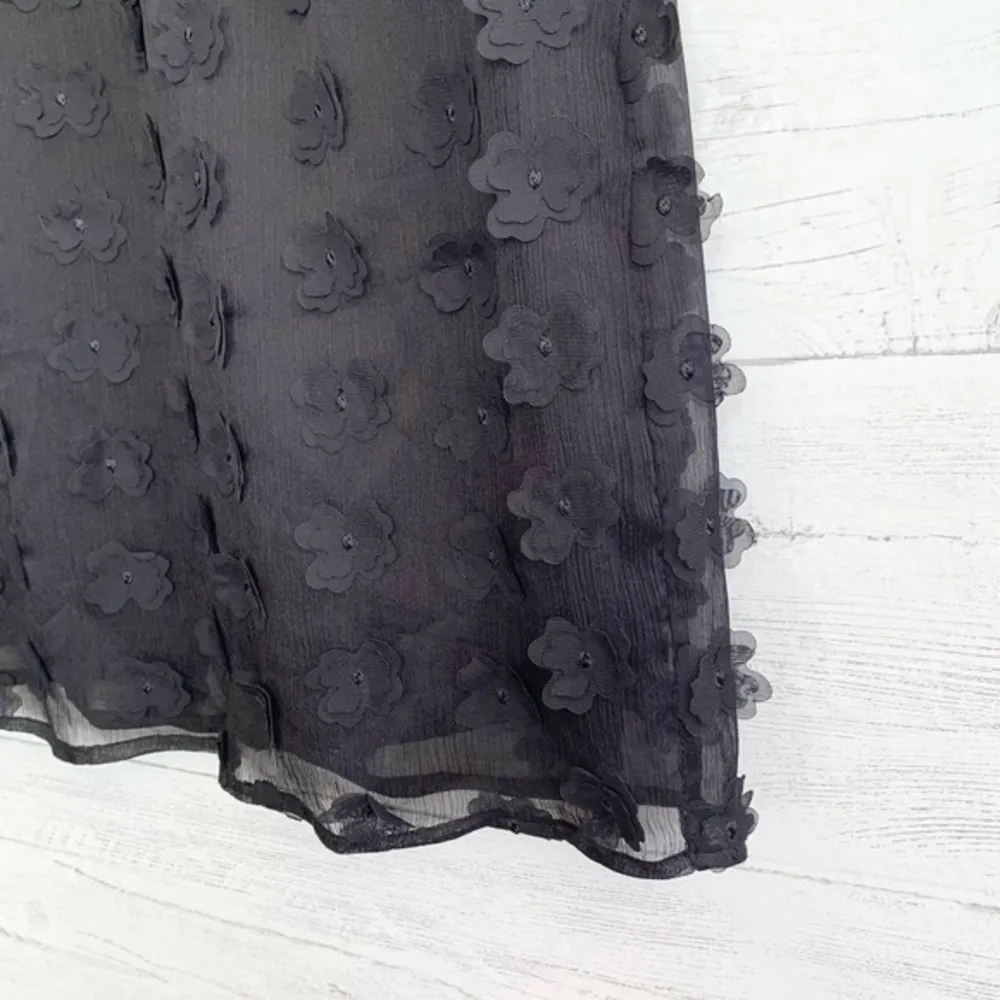 Karl Lagerfeld Black 3d Flower Embellished Floral Dress - Image 8