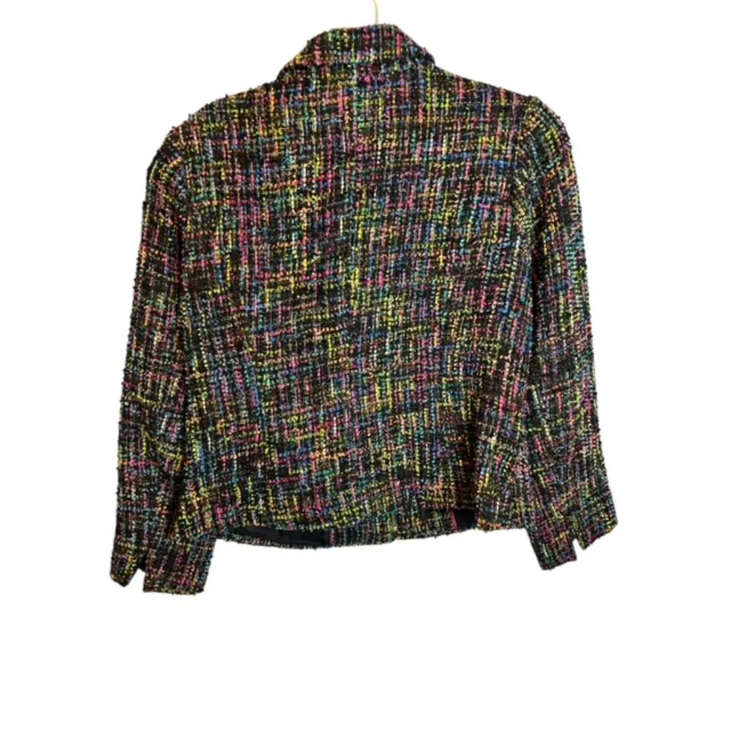 Coldwater Creek Jacket Women's 12P Petite Tweed Full Zip Wool Blend Multicolor - Image 2