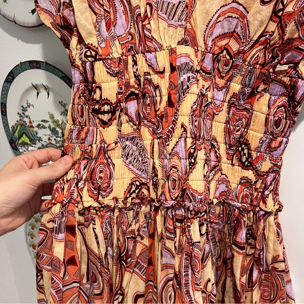 A.L.C. Luna Cotton Smocked Waist Dress Size 4 - Image 8