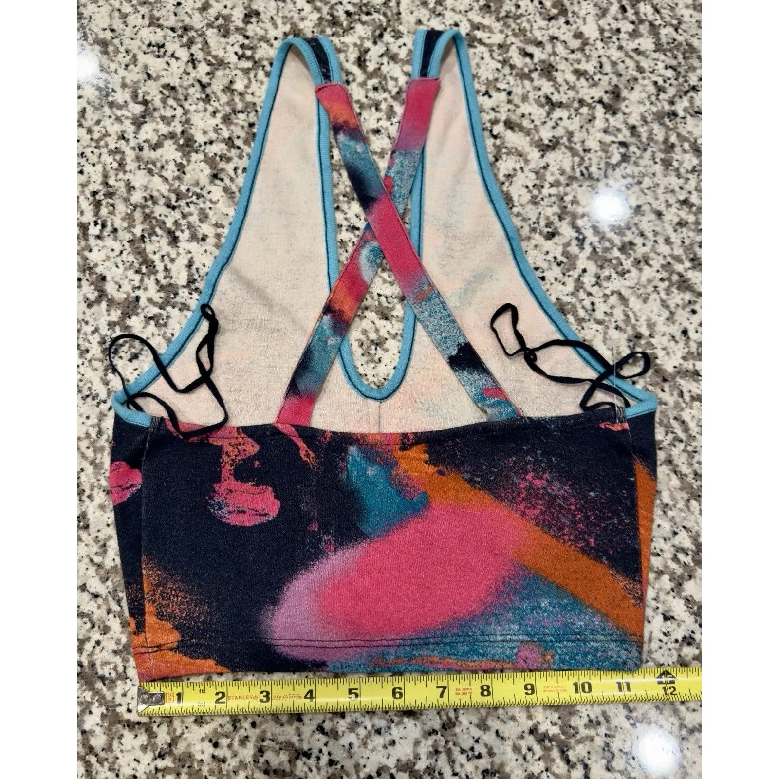 NWOT URBAN OUTFITTERS TANK CROP SURFER MIAMI  LOCATION SZ M BLACK PINK BLUE - Image 5