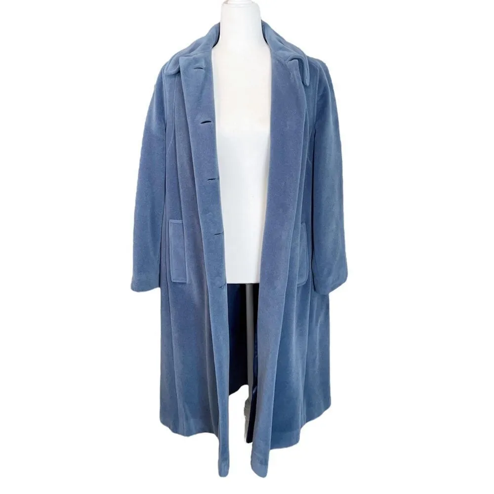 Vintage Lorendale by Bromleigh Long Blue Overcoat ILGWU Blue Size L - Image 3