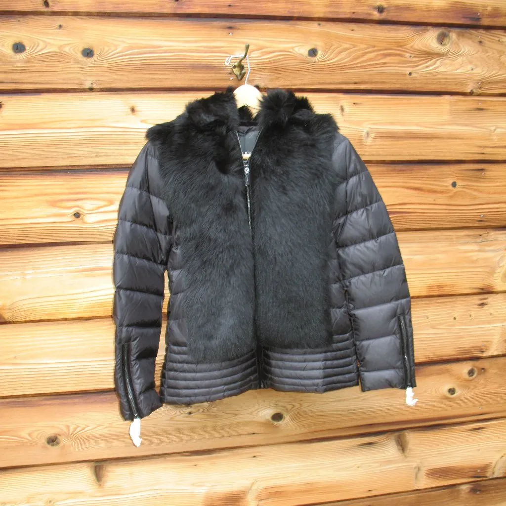 Dawn Levy NWT   Hooded Shearling Panel Coat - Image 5