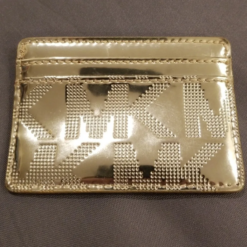 💕Michael Kors💕 Gold Logo Embossed Card Wallet - Image 2