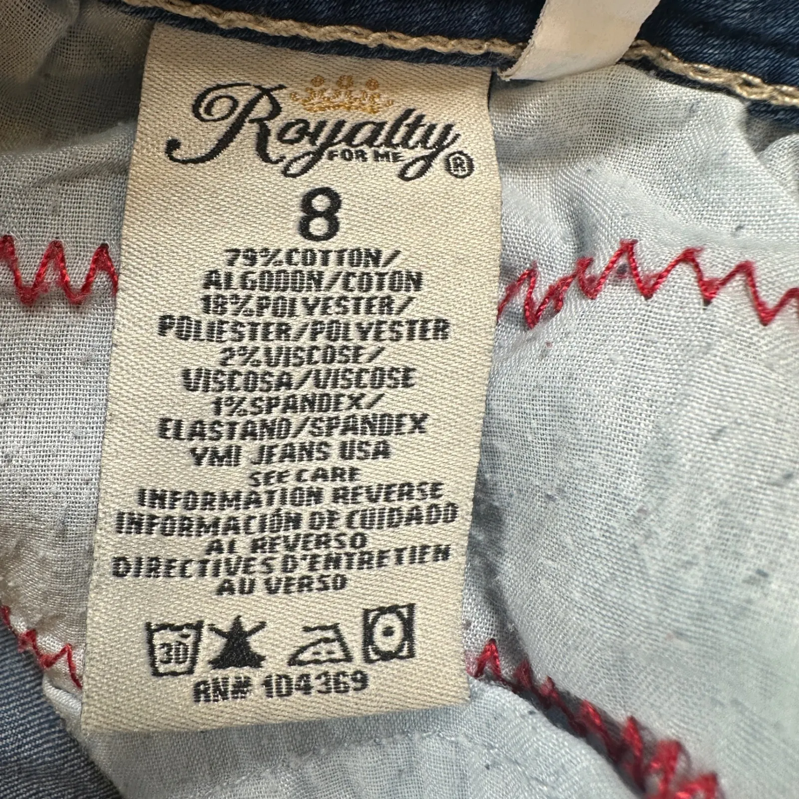 Royalty For Me Jeans Womens 8 Blue Wash Skinny High Rise Medium Wash Button Fly - Image 6