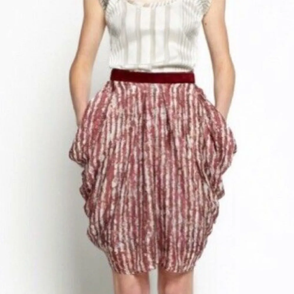 Silk Origami Skirt Red Size 6 - Image 2