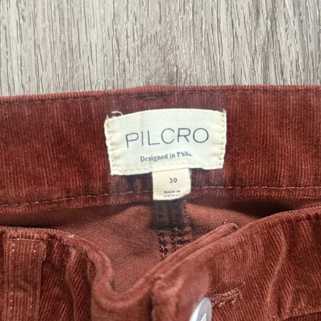 Pilcro Burnt Orange Corduroy Pants Women’s High rise Skinny Leg Size 30 - Image 5