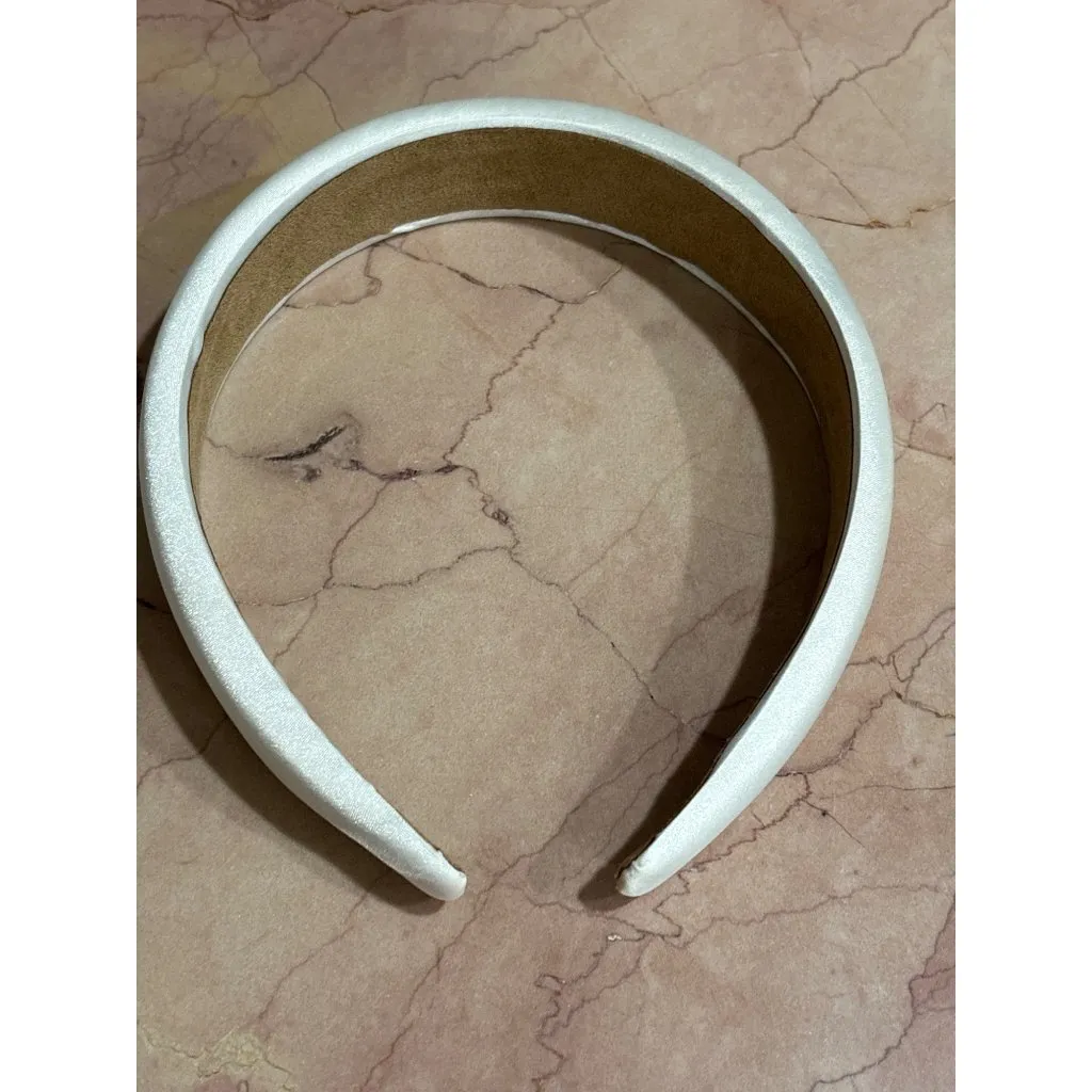 SHASHI Satin Headband in Blanche New Womens Hair Tie Head Wrap White - Image 5