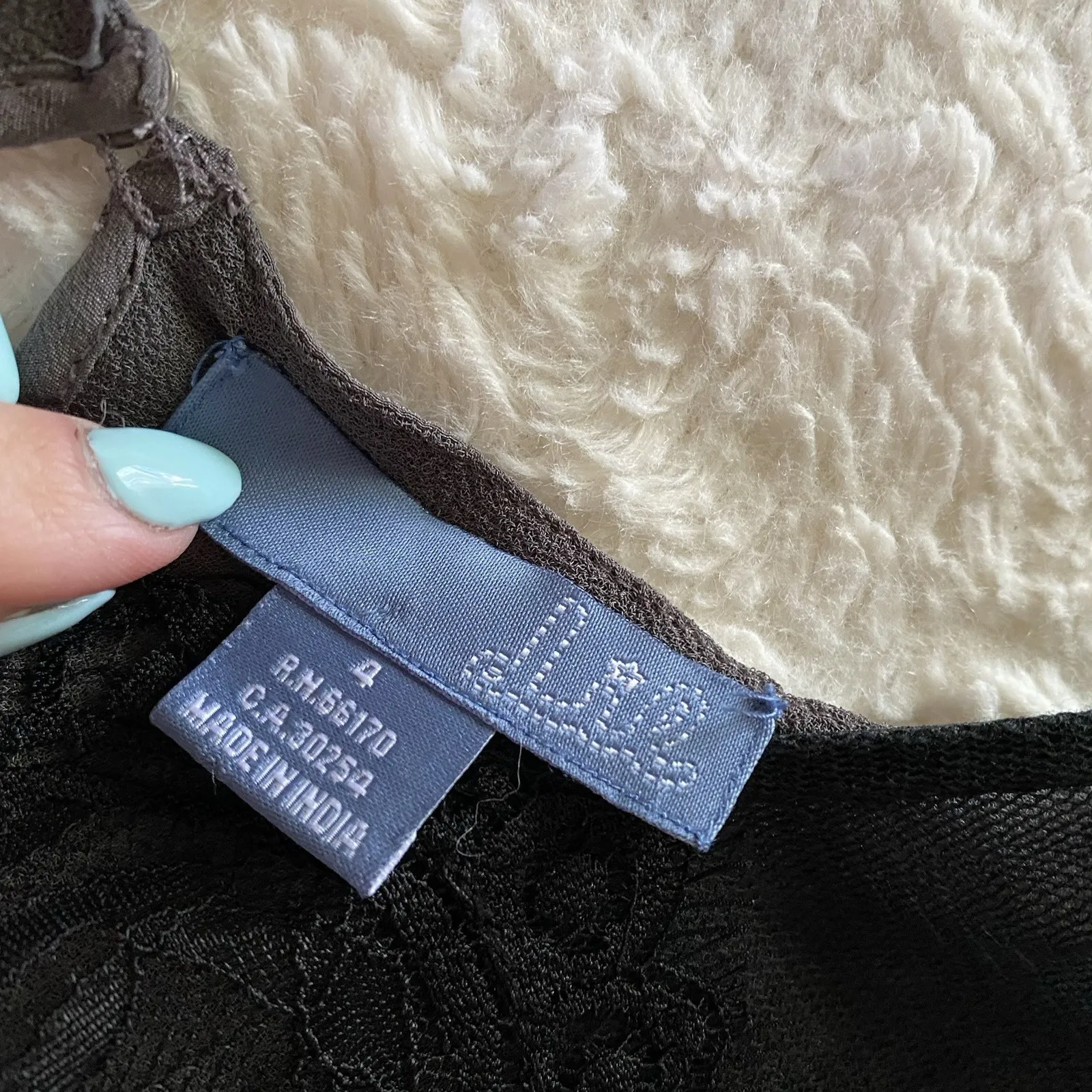 Dil Anthropologie Grey Black Silk Lace Trimmed Dress Knee Length Silk Sz 4 Fairy - Image 3