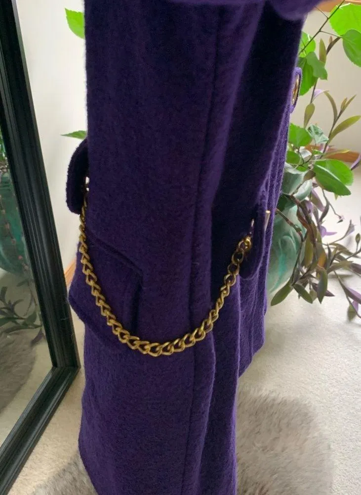 Carson Kressley Perfect Purple Wool Coat Size M - Image 4