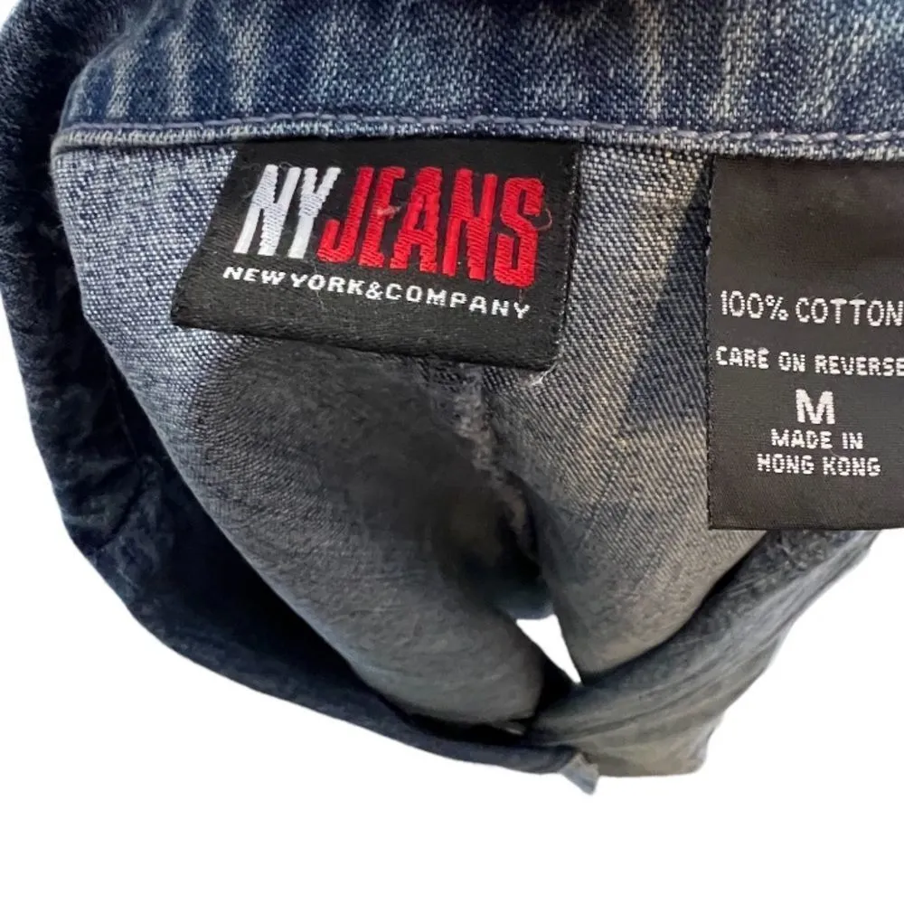 Vintage NY Jeans Denim Blazer‎ Blue Size M - Image 4
