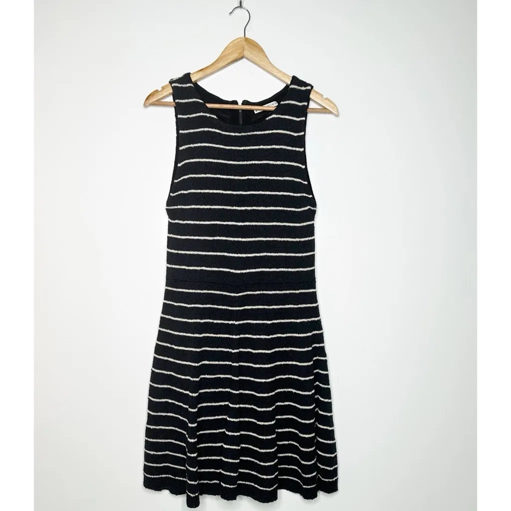 Alice + Olivia Monah Striped Metallic Sleeveless Wool Blend Sweater Dress - Image 3