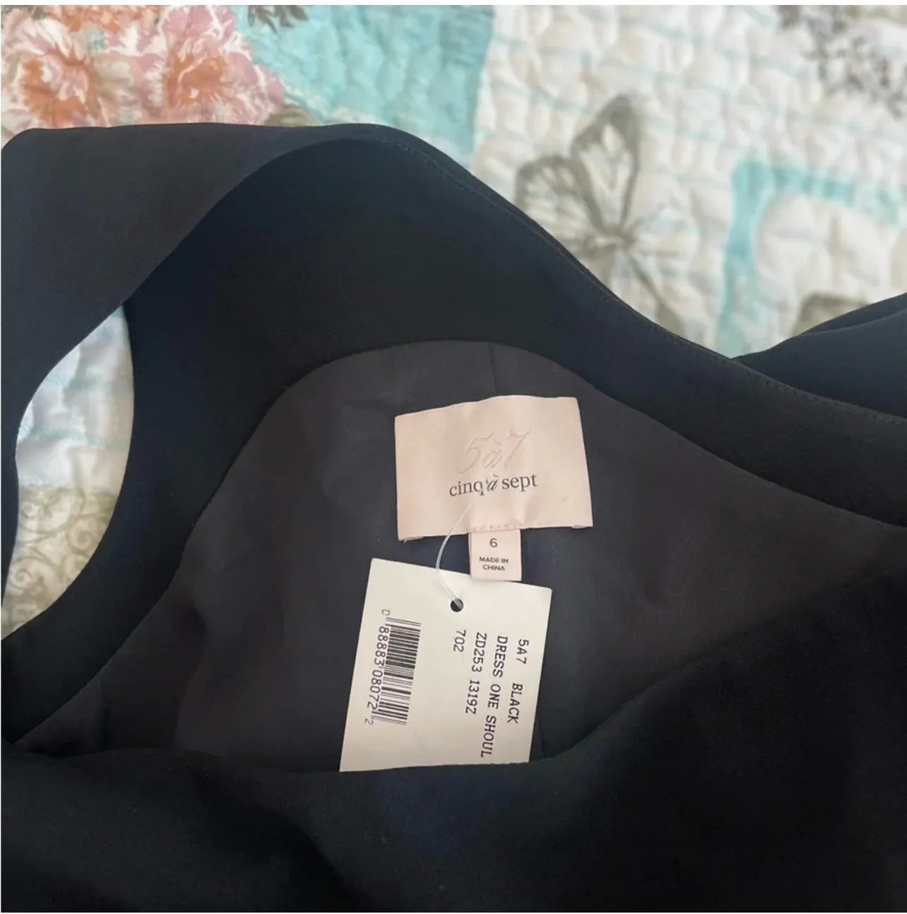 Cinq à Sept Cinq a Sept Dulcina One Shoulder Asymetrical Black Midi Dress NWT - Image 5