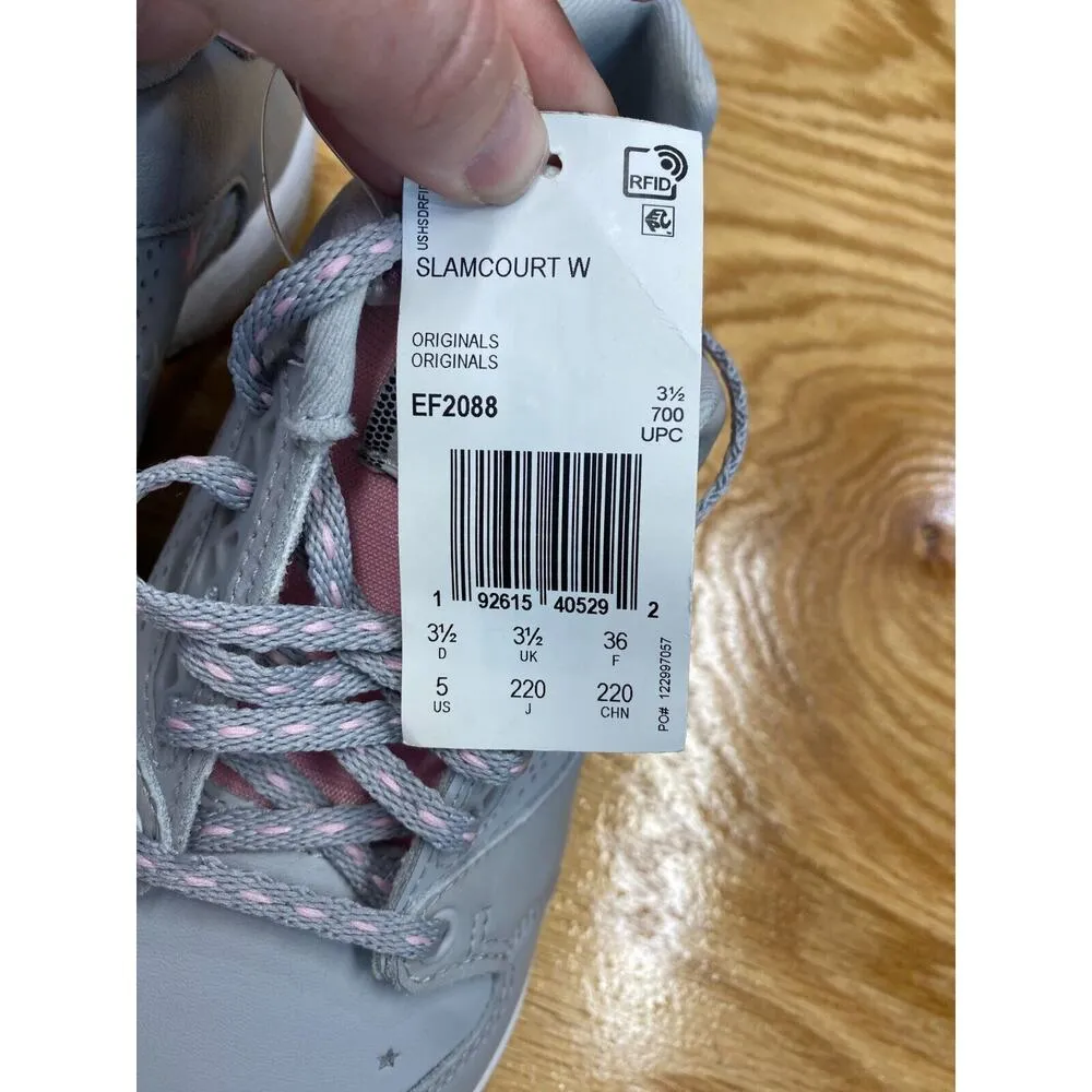 Adidas Slamcourt W 122997057 Women Grey Pink Lace Up Running Sneaker Shoes 5 S16 - Image 5
