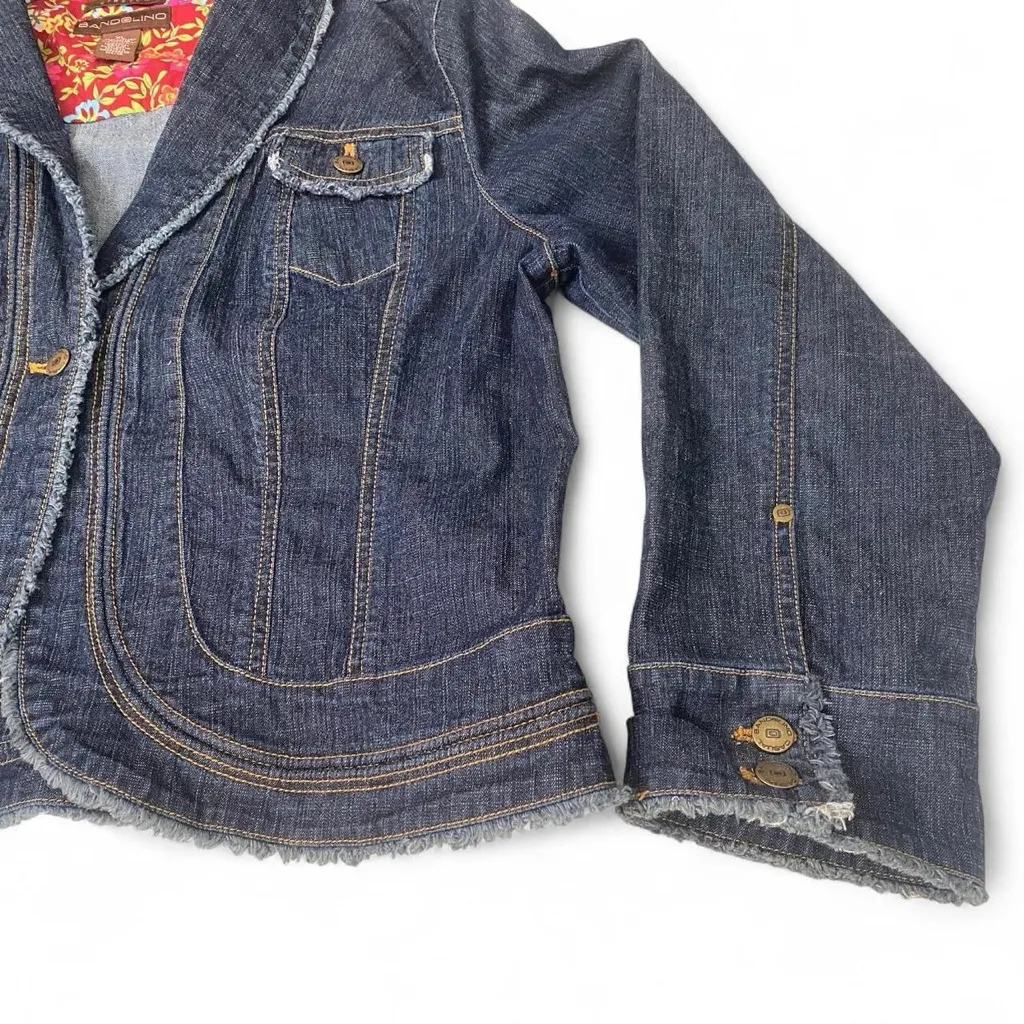 Y2K Bandolino Dark Wash Denim Jacket XL - Bohochic, Coastal Cowgirl, Indie - Image 3