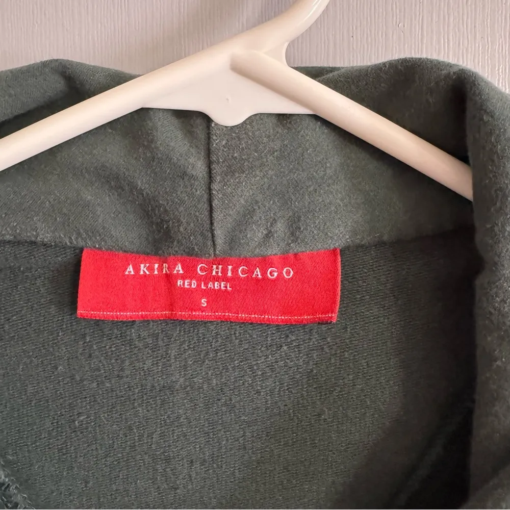 Akira Chicago Forest Green Moto Style Lightweight Jacket Size Small - Image 4